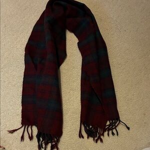 Dior Plaid Wool Scarf - Rich Burgundy and Black👝